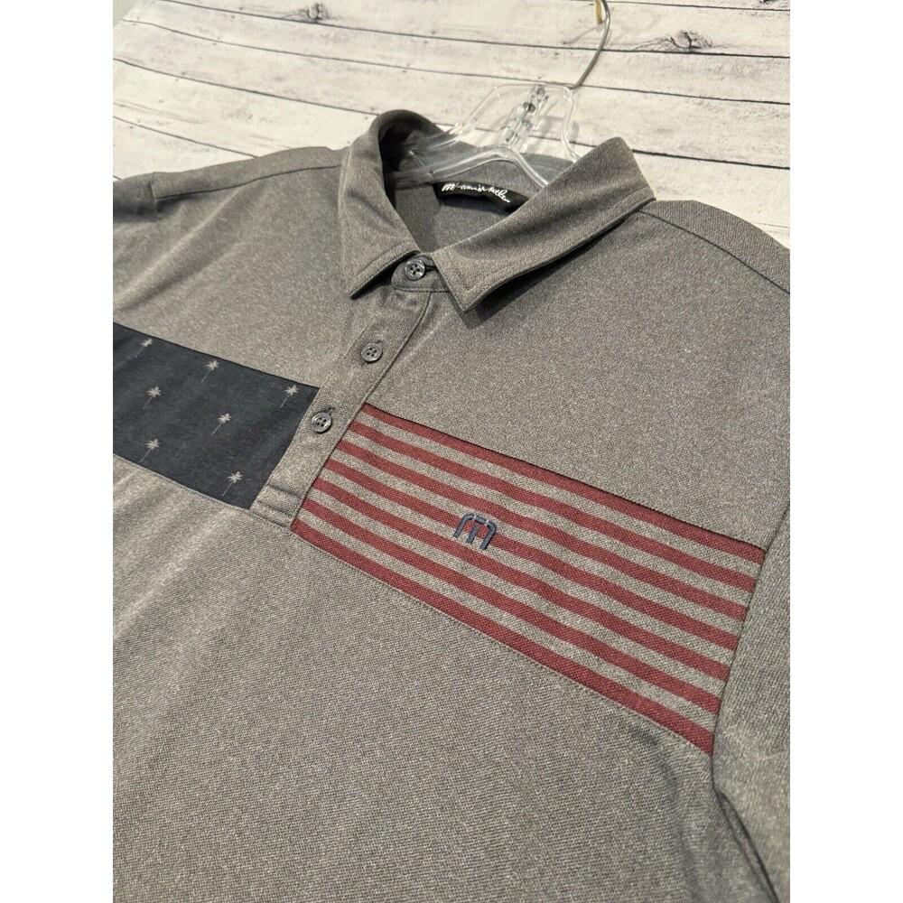 TRAVIS MATHEW Mens 4th Of July Golf Polo Shirt Sz XL Patriotic Stars Stripes - Picture 7 of 16